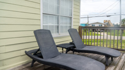 Sea View Cottage Elevated Deck with Lounge Chairs