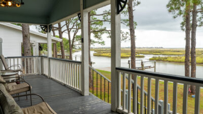 018 Happy Lee Ever After Coverd Porch with Seating and Bay View