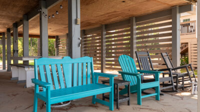 020 Happy Lee Ever After Outdoor Seating in Covered Area Under House