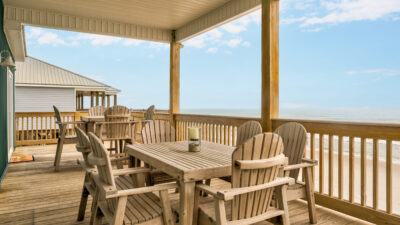 027 Still Waters Elevated Covered Gulf Front Deck with Outdoor Dining Space